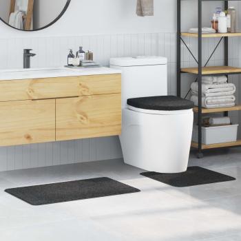 ARDEBO.de - Anti-Rutsch Badematten-Set 3 stk. Dunkelgrau 50 x 80 cm PP