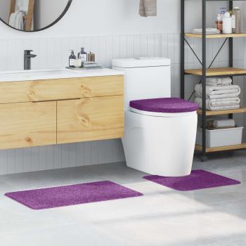 ARDEBO.de - Anti-Rutsch Badematten-Set 3 stk. Lila 50 x 80 cm PP