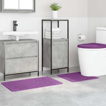 Anti-Rutsch Badematten-Set 3 stk. Lila 50 x 80 cm PP