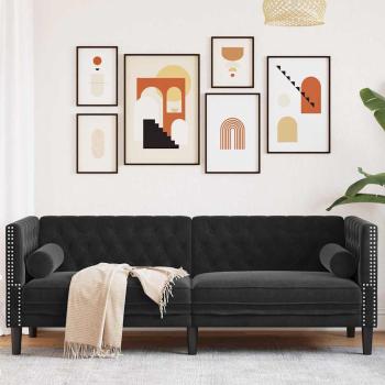 ARDEBO.de - Sofa Schwarz 194 x 74,5 x 70,5 cm Samt