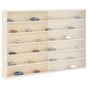 Wanddisplay-Case mit Regal Beige 80 x 8,5 x 54 cm Sperrholz