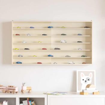 ARDEBO.de - Wanddisplay-Case mit Regal Beige 100 x 8,5 x 54 cm Sperrholz