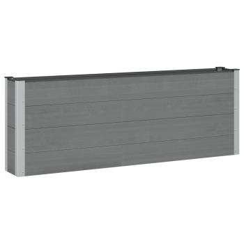 ARDEBO.de - Hochbeet Grau 200 x 30 x 72 cm WPC und Aluminium