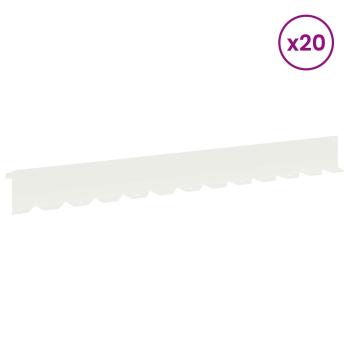 Raseneinfassung 20 stk. 102 x 10 x 4 cm Stahl Weiß