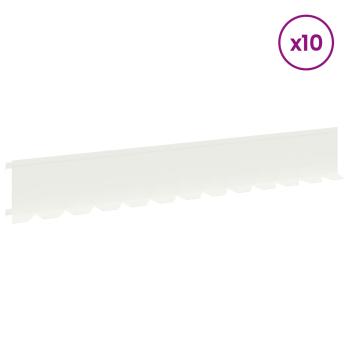 Raseneinfassung 10 stk. 102 x 15 x 4 cm Stahl Weiß