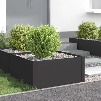 ARDEBO.de - Raseneinfassung 4 stk. 60 x 60 x 35 cm Stahl Schwarz
