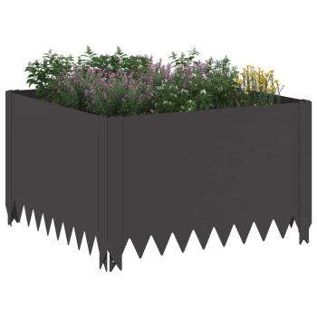 Raseneinfassung 4 stk. 60 x 60 x 35 cm Stahl Schwarz