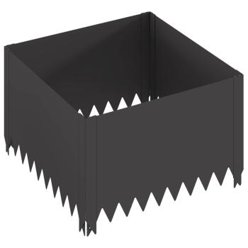 Raseneinfassung 4 stk. 60 x 60 x 35 cm Stahl Schwarz