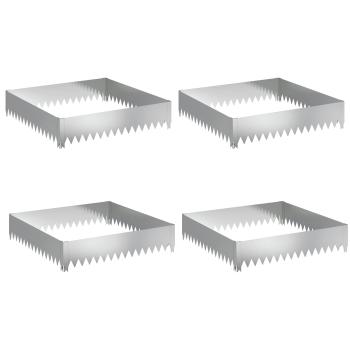 Raseneinfassung 4 stk. 100 x 100 x 20 cm Stahl Silber