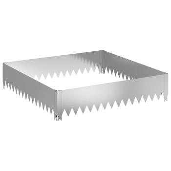 Raseneinfassung 4 stk. 100 x 100 x 20 cm Stahl Silber