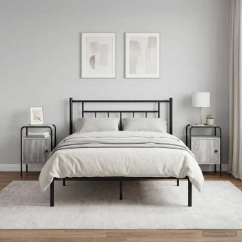 ARDEBO.de - Nachttisch 2 Stk. Grau Sonoma 35 x 36,5 x 56 cm Holzwerkstoff