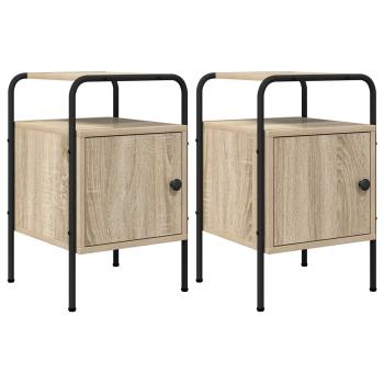Nachttisch 2 Stk. Sonoma-Eiche 35 x 36,5 x 56 cm Holzwerkstoff