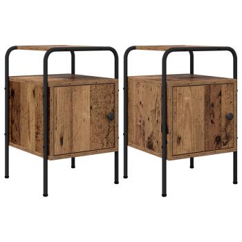 Nachttisch 2 Stk. Altholz 35 x 36,5 x 56 cm Holzwerkstoff
