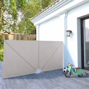 ARDEBO.de - Faltbarer Terrassen-Seitenfächer Creme 300×150 cm