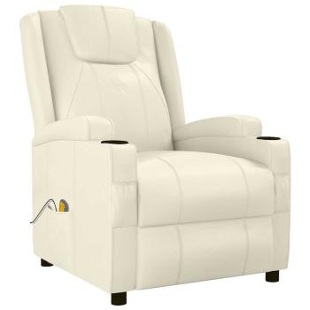 Massagesessel Cremeweiß Kunstleder