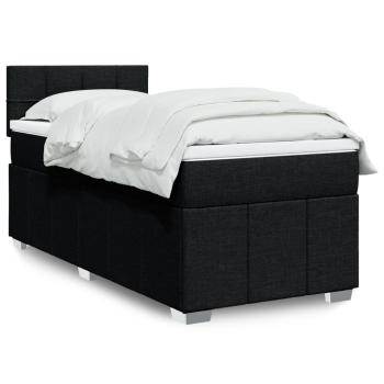 ARDEBO.de - Boxspringbett mit Matratze Schwarz 90x200 cm Stoff