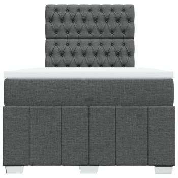 Boxspringbett mit Matratze Dunkelgrau 120x190 cm Stoff