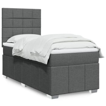 ARDEBO.de - Boxspringbett mit Matratze Dunkelgrau 80x200 cm Stoff