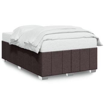 Bettgestell ohne Matratze Dunkelbraun 120x190 cm Stoff