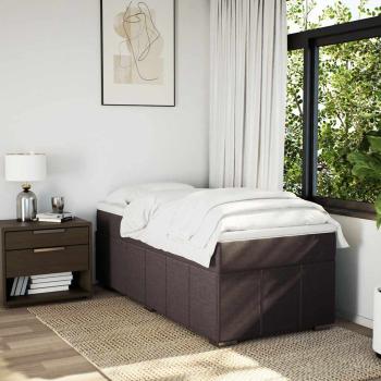 Boxspringbett mit Matratze Dunkelbraun 100x200 cm Stoff