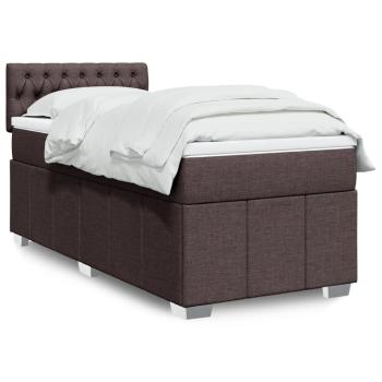 ARDEBO.de - Boxspringbett mit Matratze Dunkelbraun 100x200 cm Stoff