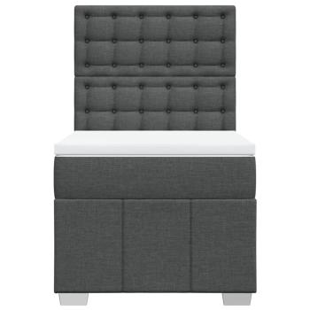 Boxspringbett mit Matratze Dunkelgrau 80x200 cm Stoff