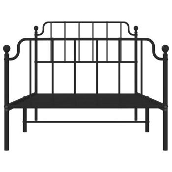 Bettgestell mit Kopf- und Fußteil Metall Schwarz 100x200 cm