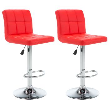 Barhocker 2 Stk. Rot Kunstleder