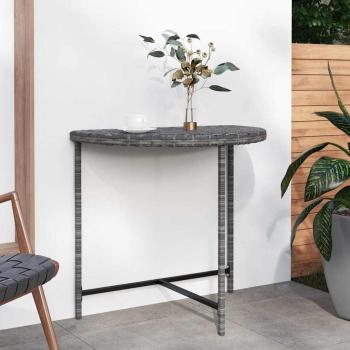 ARDEBO.de - Gartentisch Grau 80x50x75 cm Poly Rattan