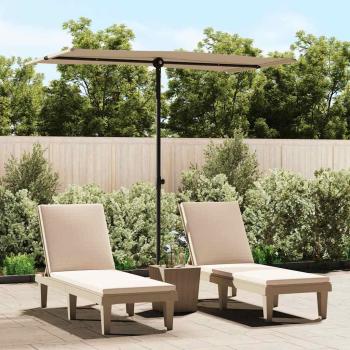 ARDEBO.de - Sonnenschirm mit Aluminium-Mast 180x110 cm Taupe