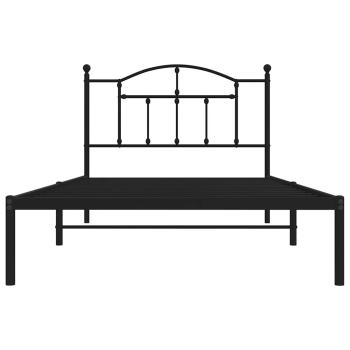 Bettgestell mit Kopfteil Metall Schwarz 100x200 cm