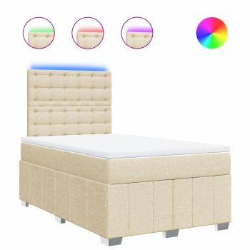 Boxspringbett mit Matratze Creme 120x190 cm Stoff