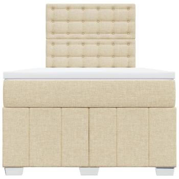 Boxspringbett mit Matratze Creme 120x190 cm Stoff