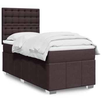 ARDEBO.de - Boxspringbett mit Matratze Dunkelbraun 100x200 cm Stoff