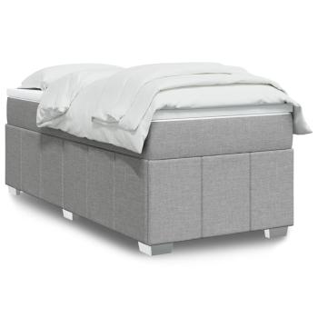 ARDEBO.de - Boxspringbett mit Matratze Hellgrau 80x200 cm Stoff