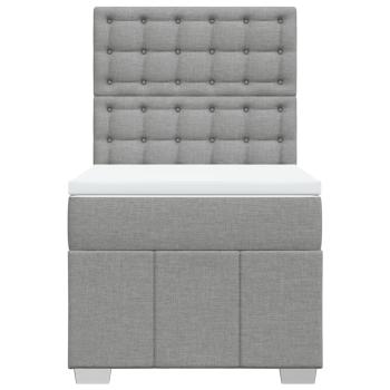 Boxspringbett mit Matratze Hellgrau 80x200 cm Stoff