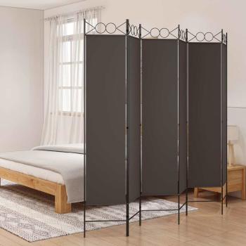 ARDEBO.de - 6-tlg. Paravent Braun 200x200 cm Stoff