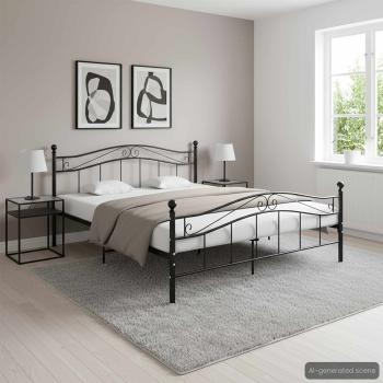 ARDEBO.de - Bett Schwarz Metall 160x200 cm