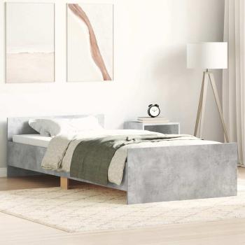ARDEBO.de - Bettgestell Betongrau 75x190 cm Holzwerkstoff