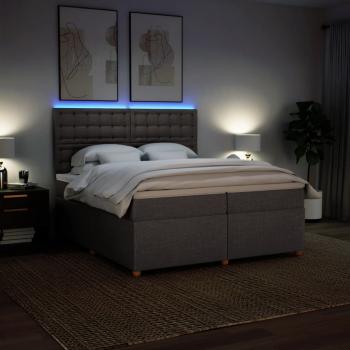 Boxspringbett mit Matratze Taupe 200x200 cm Stoff