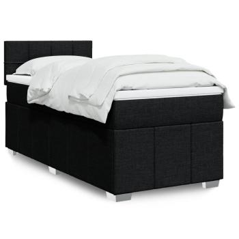 ARDEBO.de - Boxspringbett mit Matratze Schwarz 90x200 cm Stoff