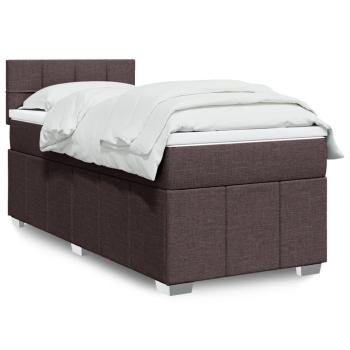 ARDEBO.de - Boxspringbett mit Matratze Dunkelbraun 100x200 cm Stoff