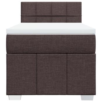 Boxspringbett mit Matratze Dunkelbraun 100x200 cm Stoff