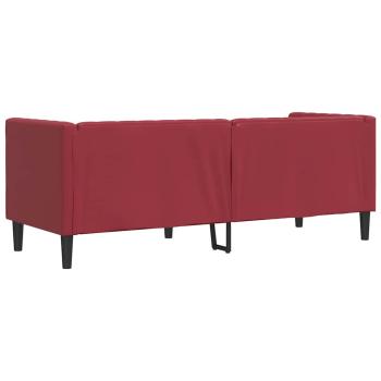Chesterfield-Sofa 3-Sitzer Weinrot Kunstleder