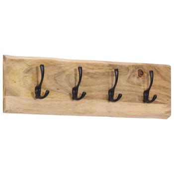 ARDEBO.de - Wandgarderobe mit 4 Haken Massivholz Mango