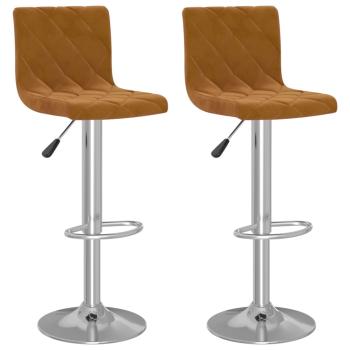 Barhocker 2 Stk. Braun Samt