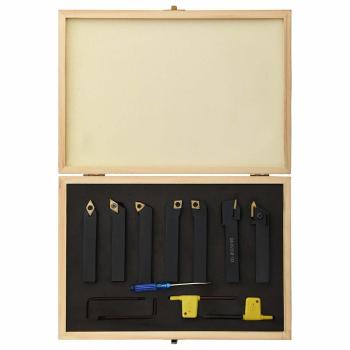 12-tlg. Drehmeißel-Set mit Wendeplatten 16x16 mm 100 mm