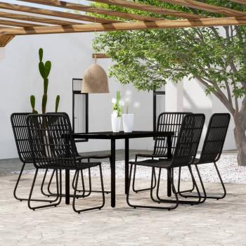 ARDEBO.de - 7-tlg. Garten-Essgruppe Schwarz