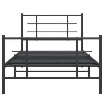 Bettgestell mit Kopf- und Fußteil Metall Schwarz 100x200 cm