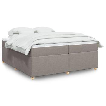 ARDEBO.de - Boxspringbett mit Matratze Taupe 200x200 cm Stoff